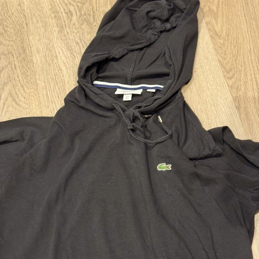 Lacoste pullover hoodie black large